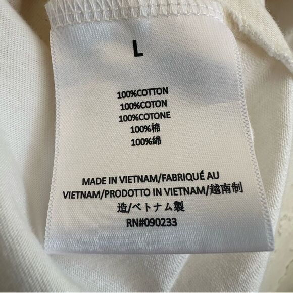 FEAR OF GOD Essentials Tee Shirt Men Large Oversized Cream - Picture 11 of 12